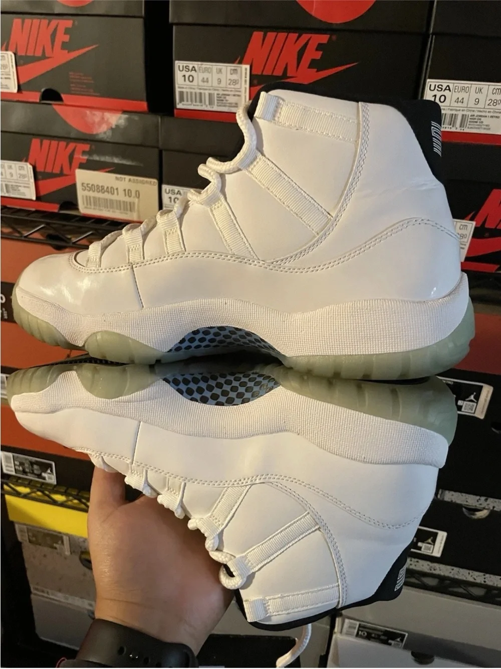 Jordan White and Light Blue High-Top Athletic Sneakers